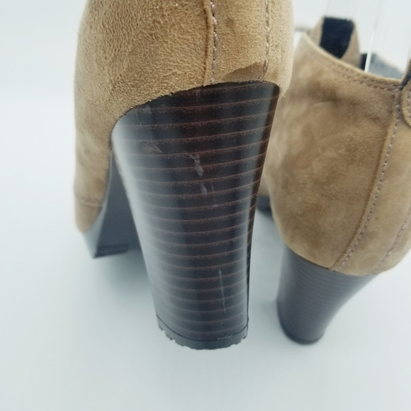 Giani Bernini Brown Tan Leather Suede Ankle Heeled Booties - size 9 - Picture 16 of 16
